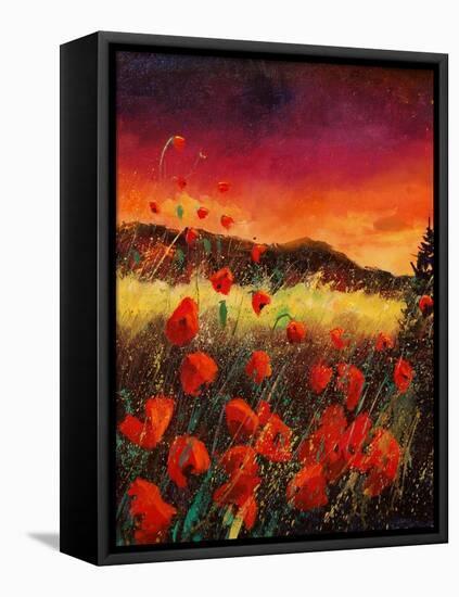 red poppies 56-Pol Ledent-Framed Stretched Canvas
