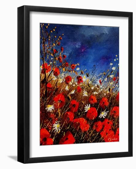 Red Poppies Against A Stormy Sky-Pol Ledent-Framed Art Print