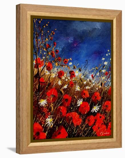 Red Poppies Against A Stormy Sky-Pol Ledent-Framed Stretched Canvas