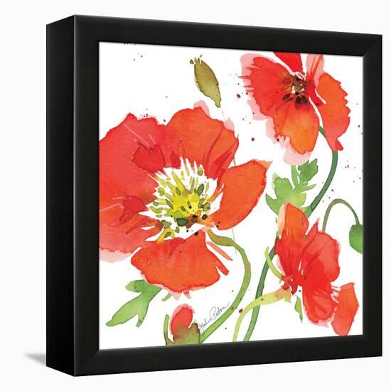 Red Poppies II-Julie Paton-Framed Stretched Canvas