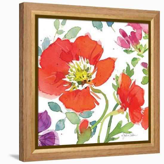 Red Poppies III-Julie Paton-Framed Stretched Canvas
