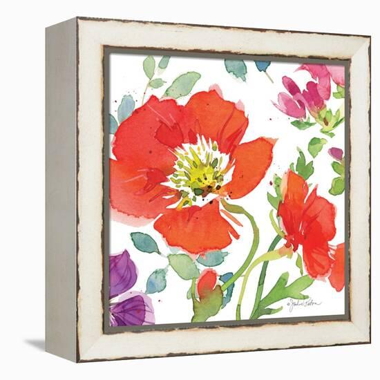 Red Poppies III-Julie Paton-Framed Stretched Canvas