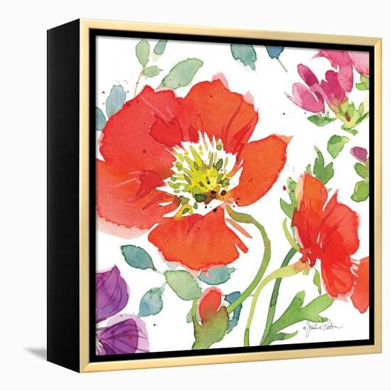 Red Poppies III-Julie Paton-Framed Stretched Canvas