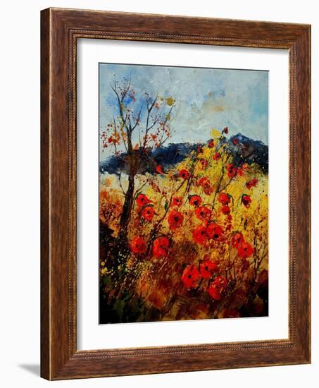 Red Poppies in Provence 45-Pol Ledent-Framed Art Print