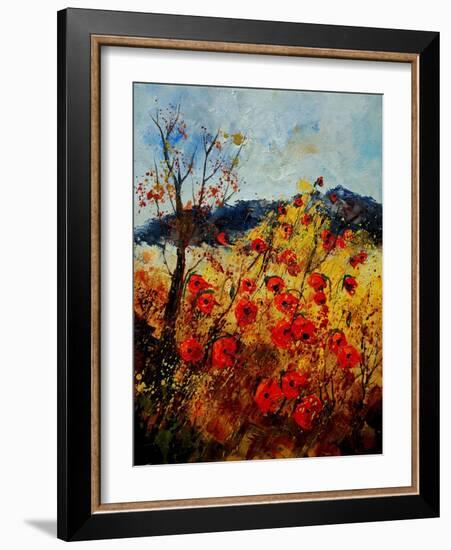 Red Poppies in Provence 45-Pol Ledent-Framed Art Print