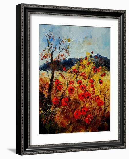 Red Poppies in Provence 45-Pol Ledent-Framed Art Print