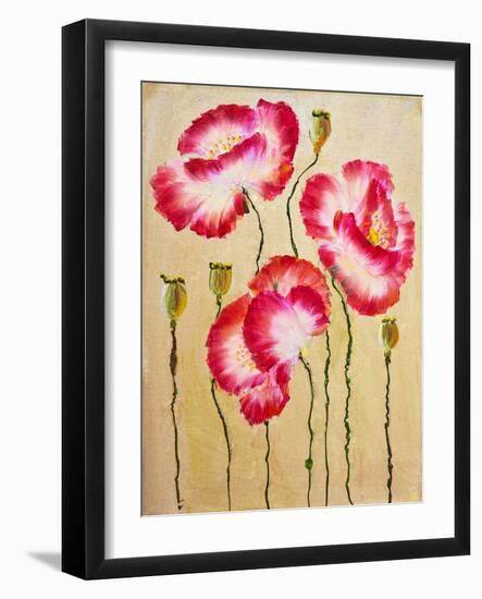 Red Poppies. Oil Painting-Valenty-Framed Art Print