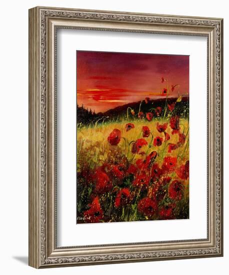 Red Poppies Sunset-Pol Ledent-Framed Art Print