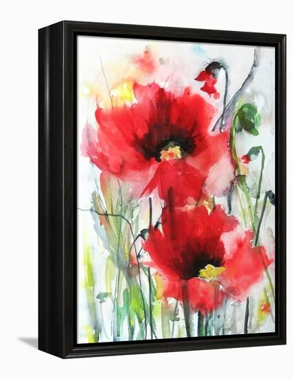 Red Poppies-Karin Johannesson-Framed Stretched Canvas