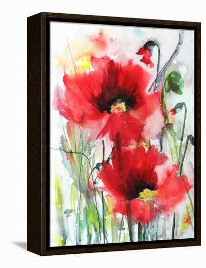 Red Poppies-Karin Johannesson-Framed Stretched Canvas