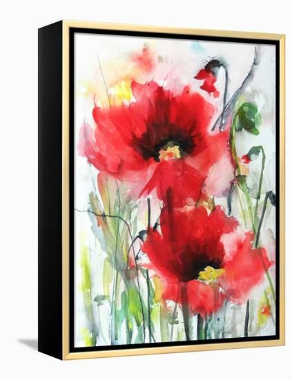 Red Poppies-Karin Johannesson-Framed Stretched Canvas