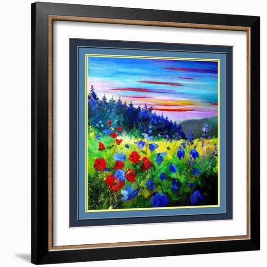 red poppies-Pol Ledent-Framed Art Print