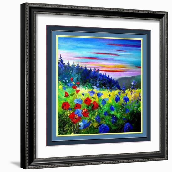 red poppies-Pol Ledent-Framed Art Print