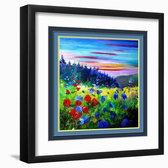 red poppies-Pol Ledent-Framed Art Print