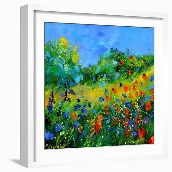 Red poppies-Pol Ledent-Framed Art Print