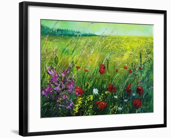 Red poppies-Pol Ledent-Framed Art Print