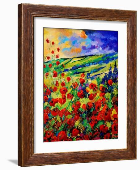 red poppies-Pol Ledent-Framed Art Print