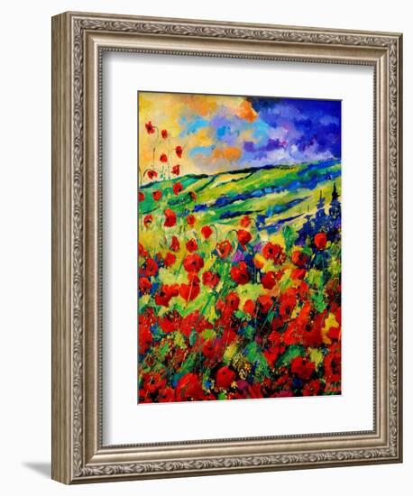 red poppies-Pol Ledent-Framed Art Print