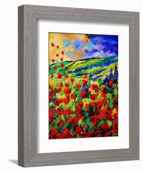 red poppies-Pol Ledent-Framed Art Print