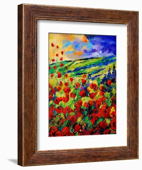 red poppies-Pol Ledent-Framed Art Print