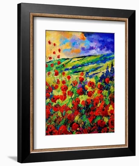 red poppies-Pol Ledent-Framed Art Print