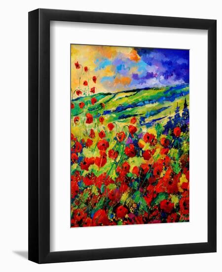 red poppies-Pol Ledent-Framed Art Print