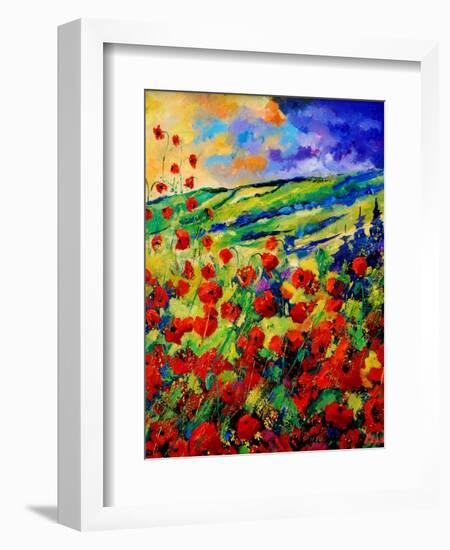 red poppies-Pol Ledent-Framed Art Print