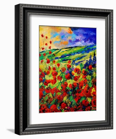 red poppies-Pol Ledent-Framed Art Print