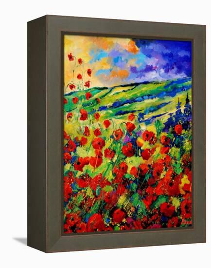 red poppies-Pol Ledent-Framed Stretched Canvas