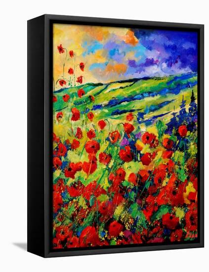 red poppies-Pol Ledent-Framed Stretched Canvas