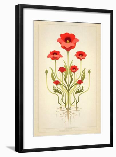 Red Poppies-null-Framed Premium Giclee Print