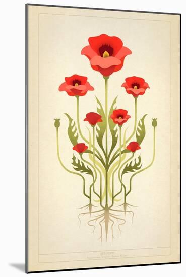 Red Poppies-null-Mounted Art Print