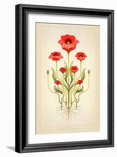 Red Poppies-null-Framed Art Print