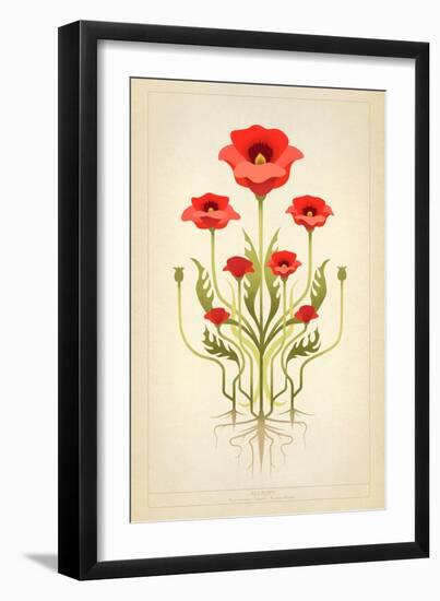 Red Poppies-null-Framed Premium Giclee Print