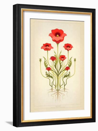 Red Poppies-null-Framed Premium Giclee Print