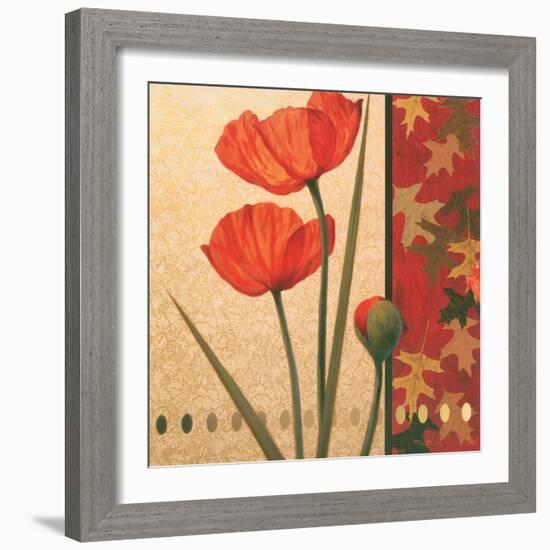 Red Poppy Damasque-TC Chiu-Framed Art Print