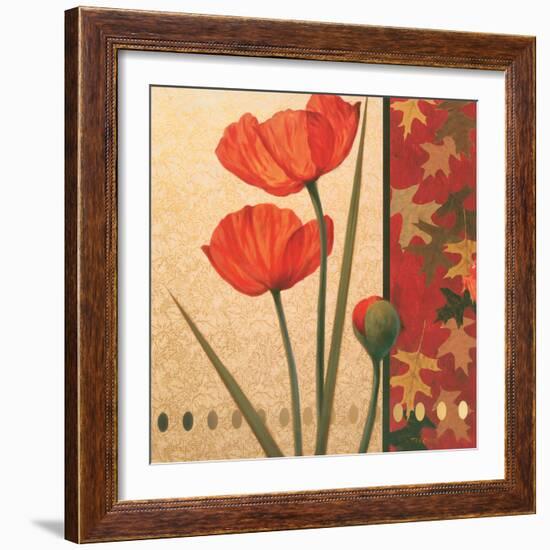 Red Poppy Damasque-TC Chiu-Framed Art Print