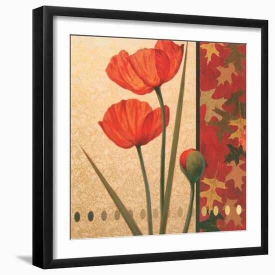 Red Poppy Damasque-TC Chiu-Framed Art Print