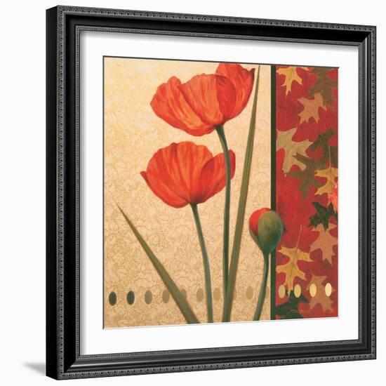 Red Poppy Damasque-TC Chiu-Framed Art Print