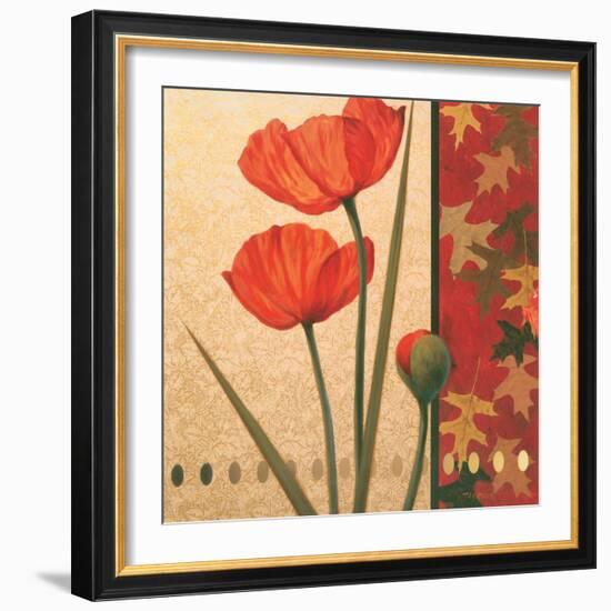 Red Poppy Damasque-TC Chiu-Framed Art Print