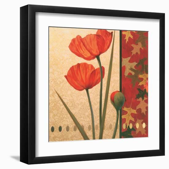 Red Poppy Damasque-TC Chiu-Framed Art Print