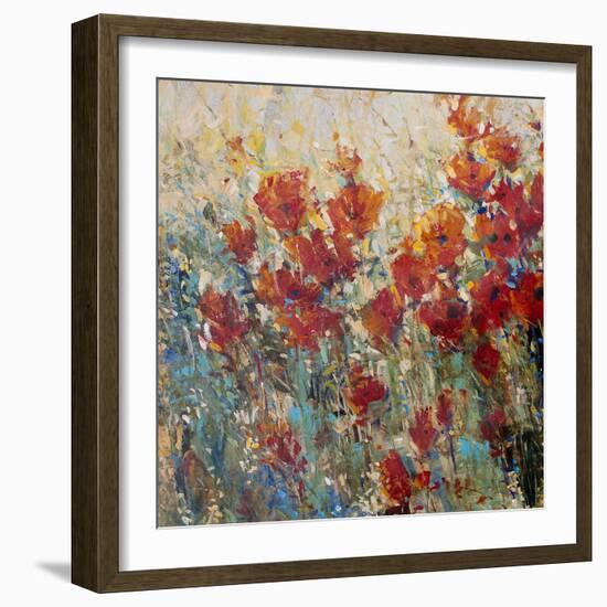 Red Poppy Field I-Tim O'toole-Framed Art Print