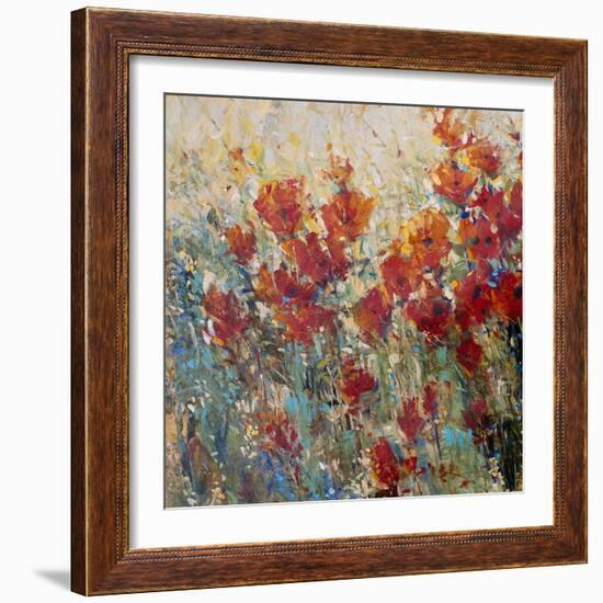 Red Poppy Field I-Tim O'toole-Framed Art Print