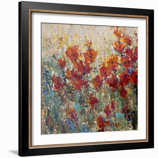 Red Poppy Field I-Tim O'toole-Framed Art Print