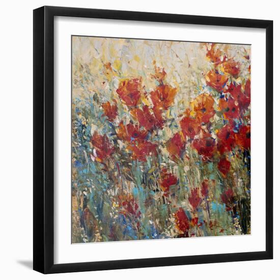 Red Poppy Field I-Tim O'toole-Framed Art Print