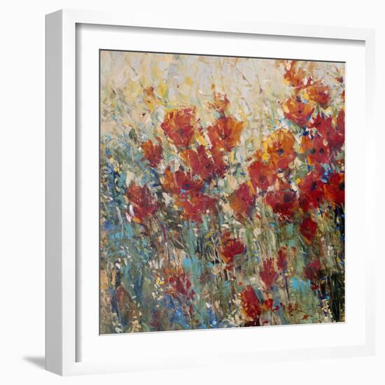 Red Poppy Field I-Tim O'toole-Framed Art Print