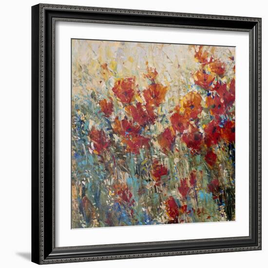 Red Poppy Field I-Tim O'toole-Framed Art Print