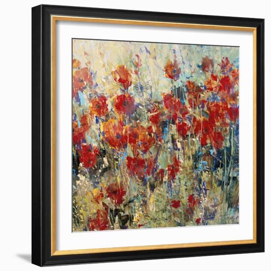 Red Poppy Field II-Tim O'toole-Framed Art Print