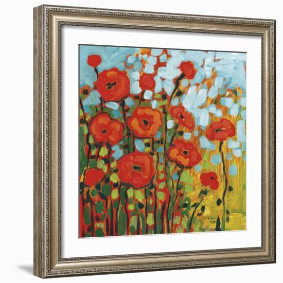 Red Poppy Field-Jennifer Lommers-Framed Art Print
