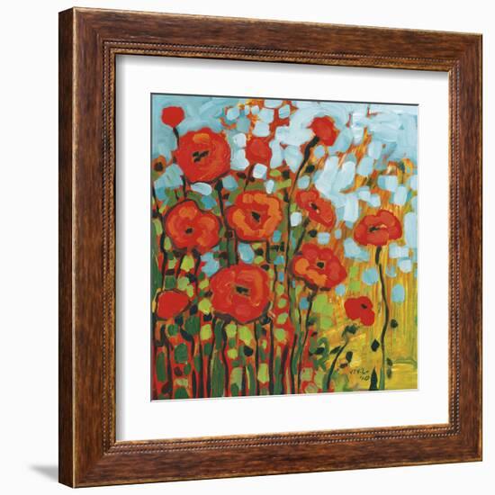 Red Poppy Field-Jennifer Lommers-Framed Art Print